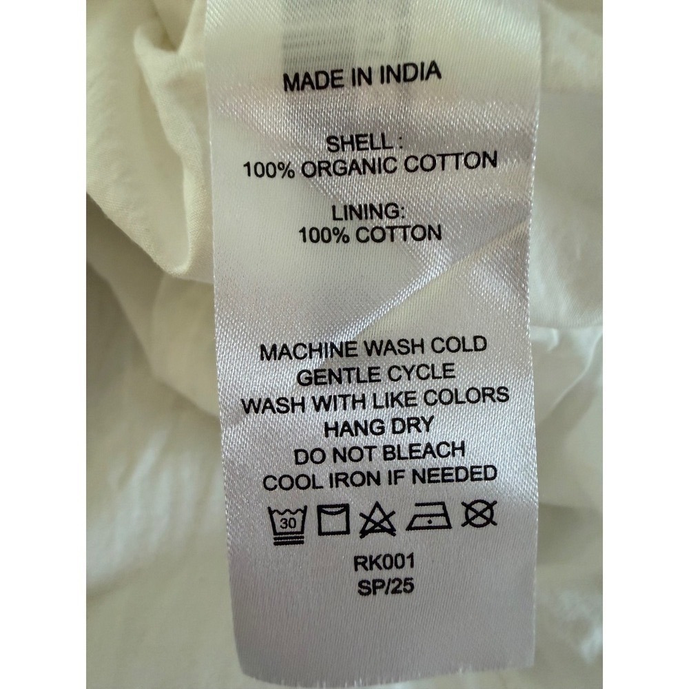 NWT Quince Organic Cotton Gauze Smocked Square Neck Midi Dress White Large - Picture 6 of 12